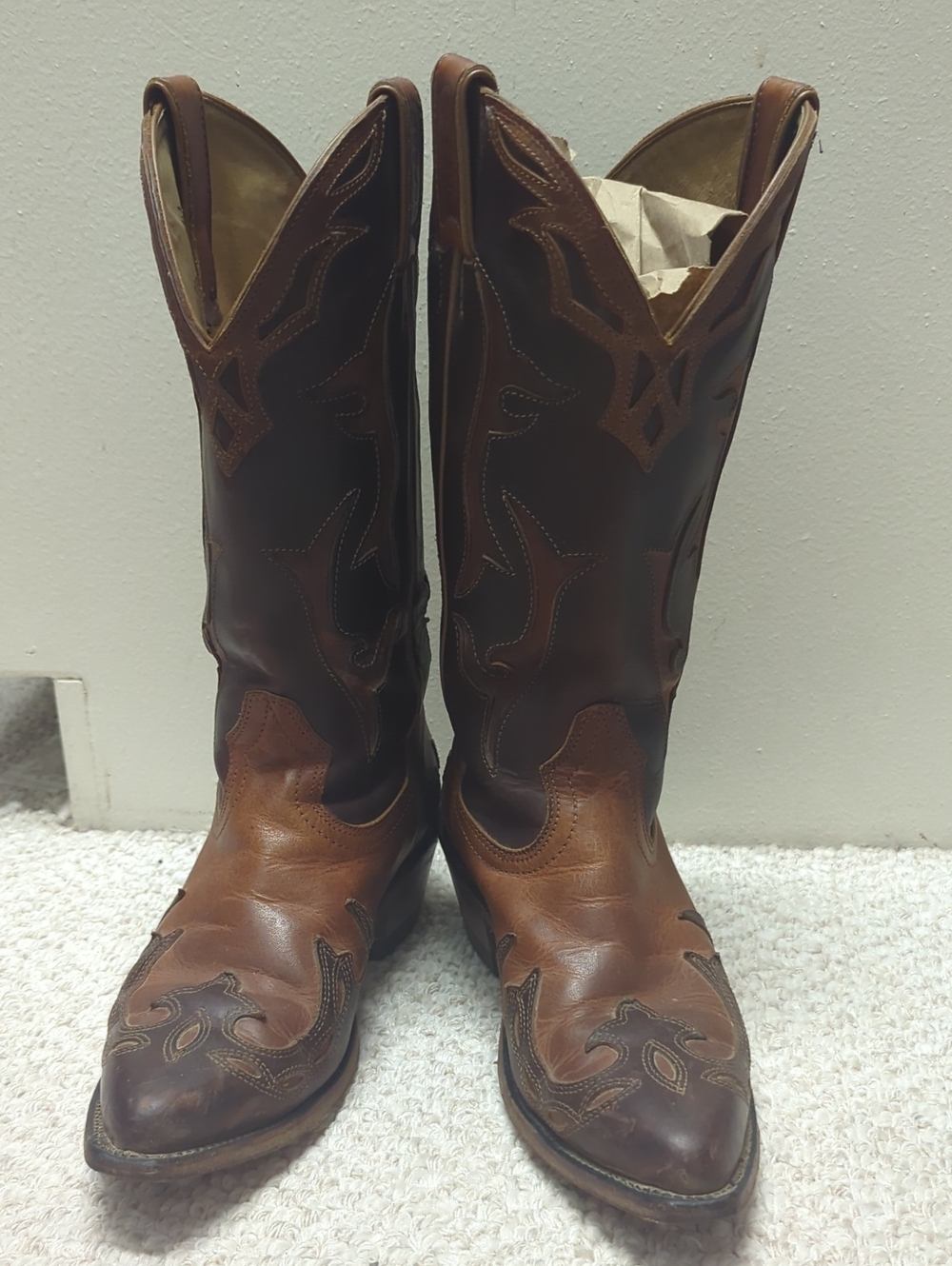 Woman's Boulet Brown Leather Western Cowboy Boots